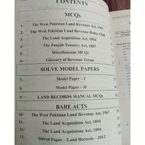 MCQs on Revenue Laws with Bare Acts by M. Sohail Bhatti