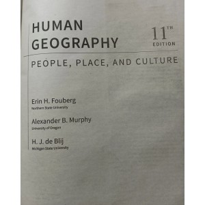 Human Geography: People, Place & Culture by De Blij 11th Edition 