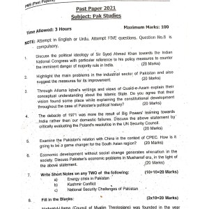 Pakistan Studies Notes by Hassan Askari