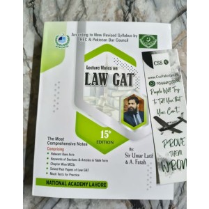 Lecture Notes on LAW GAT & SEE Law by Sir Umar Latif National Academy Lahore 15th Edition