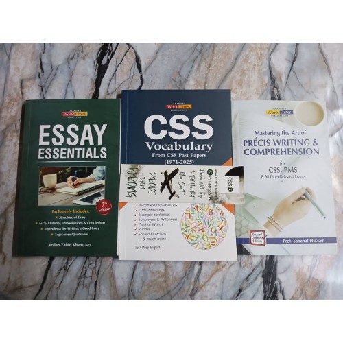 Set of 3 English Essential Books on Essays, Précis Writing, Vocabulary and Comprehension by JWT