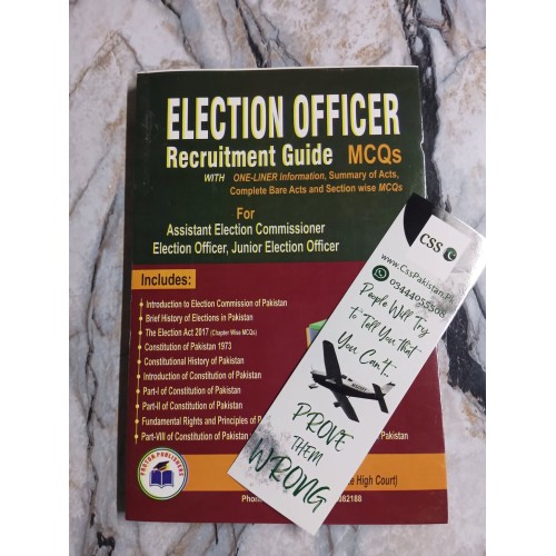 Election Officer Recruitment Guide MCQs by Rai M. Iqbal Kharal and Zeshan Hassan Raza