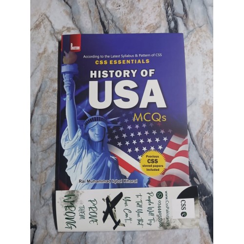 History of USA MCQs by Rai M. Iqbal Kharal ilmi CSS Essentials 