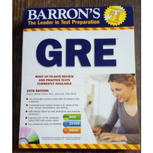 Barron's GRE by Sharon Weiner Green, M.A. & Ira K. Wolf With CD 20th Edition