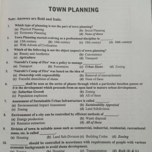 Town Planning & Urban Management MCQs by Hassan Ali Gondal JWT