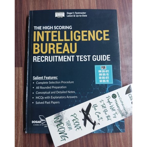The High Scoring Intelligence Bureau IB Recruitment Test Guide by Dogar Brothers